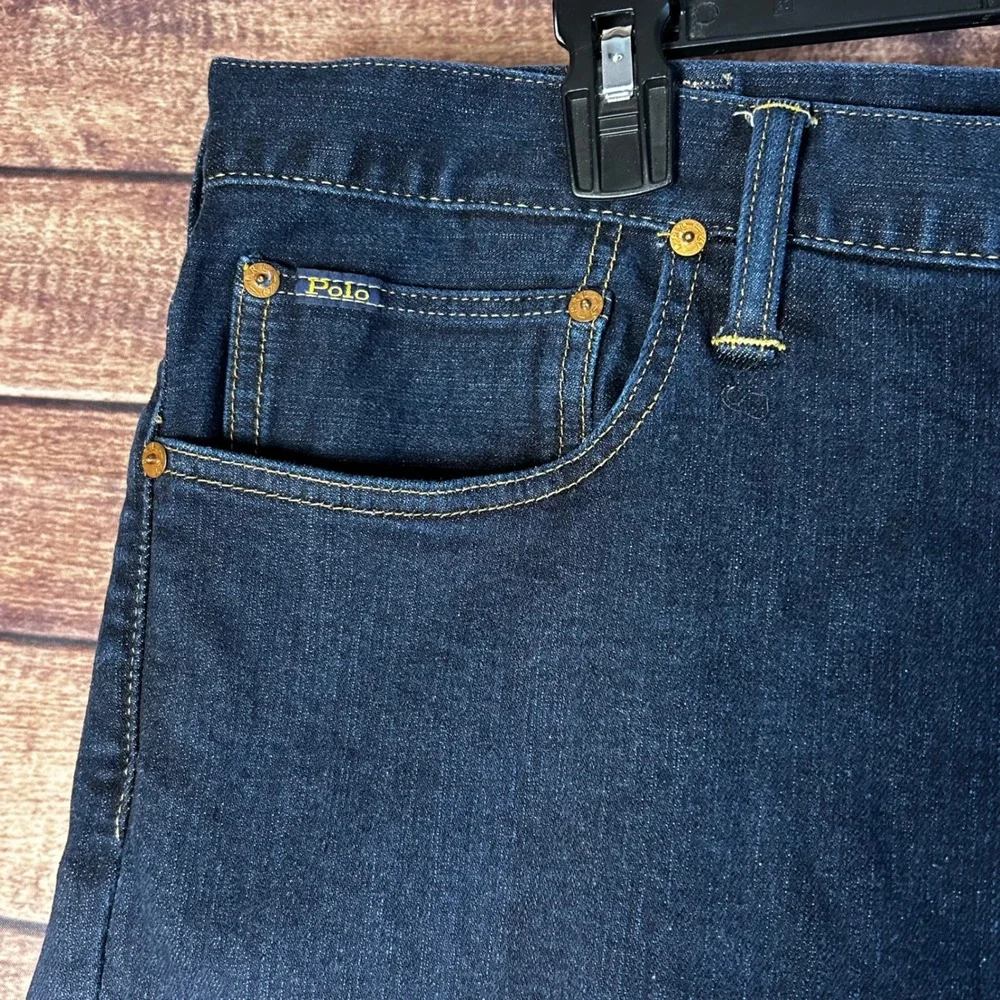 Polo Ralph Lauren Hampton Relaxed Straight Jeans Mens 42x32 Dark Wash Denim